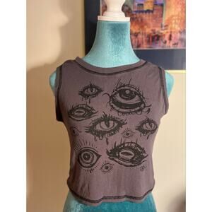 Anoumcy Women Gothic Eye Print Tank Top Grunge Crewneck
Size Large